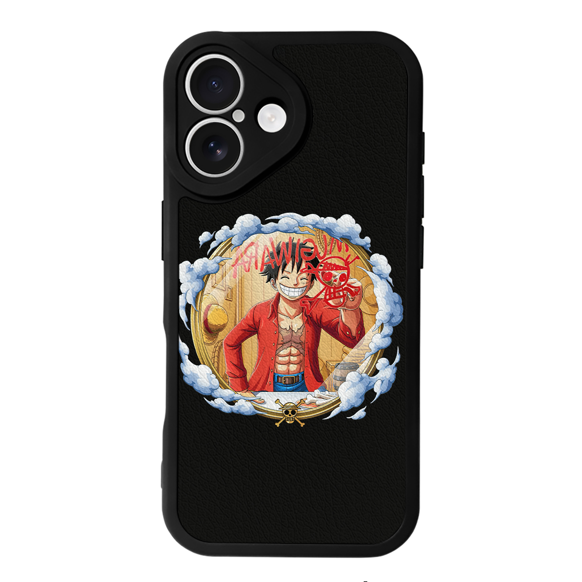 （画像用） ワンピース モンキー・D・ルフィ ONE PIECE Monkey D. Luffy 【iPhone 16シリーズ対応】シリコンスマホケース（レザー調） 材質：シリコン